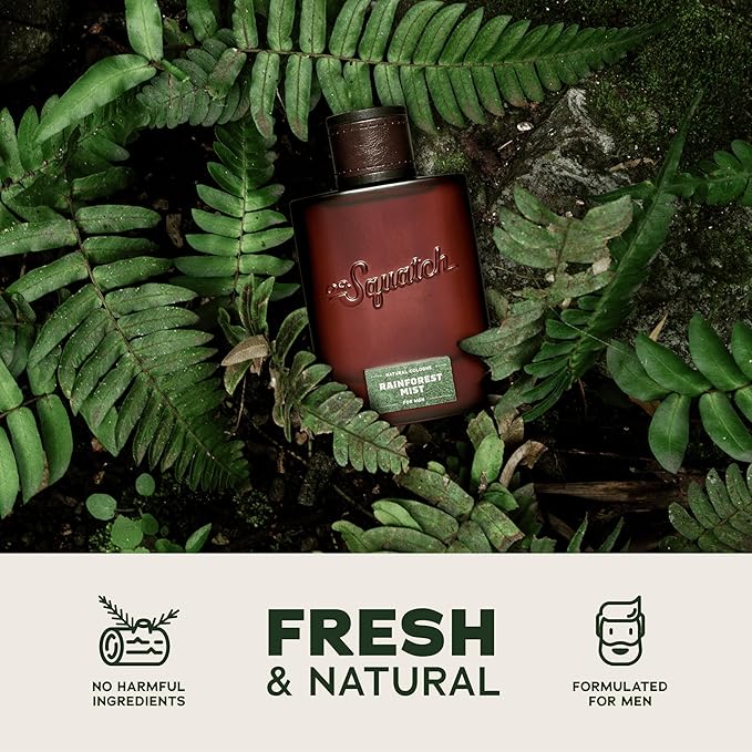 Dr. Squatch Natural Cologne for Men - Scent-Lock Technology and Sustainably-Sourced Ingredients - Rainforest Mist Cologne (1.7 fl oz)