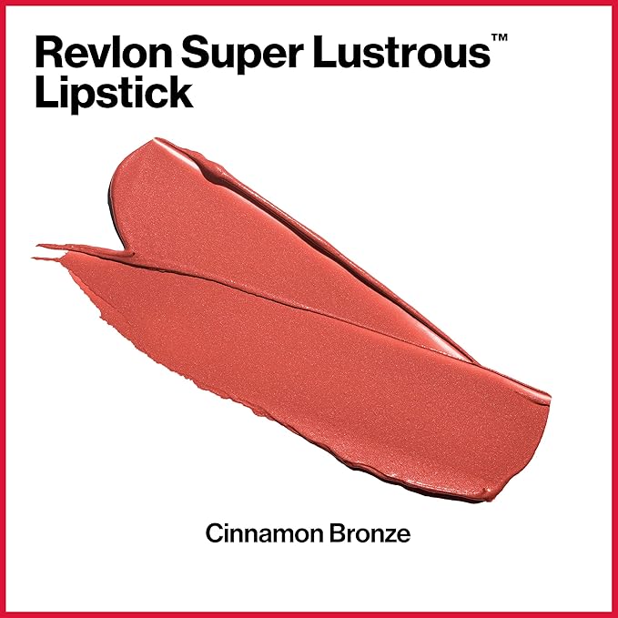 Revlon Super Lustrous Lipstick, Creamy Formula For Soft, Fuller-Looking Lips, Moisturized Feel, Cinnamon Bronze, 0.15 oz