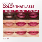 COVERGIRL Outlast All-Day, 050 Heat Wave, Lip Color, 24-Hour Wear, Hydrating Balm, Kiss-Proof, Moisturizing, Vegan Formula, 0.07oz/0.08oz