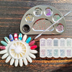 Makeup Palette Stainless Steel Cosmetic Palette 6-well with Spatula Tool for Nail Art Eye Shadow Mixing Foundation Painting Artist Mini Mixing Metal Palette Silver 4.9x3.3inch