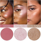 FOCALLURE Blush and Highlighter Palette,3 in 1 Makeup Powder, Cruelty-Free Matte, Shimmer Illuminator for a Glowing Look,#03
