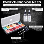Complexion Alcohol-Activated Palette, Activator, and Remover Kit, Professional SFX Makeup Set