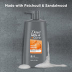 DOVE MEN+ CARE 2-in-1 Shampoo + Conditioner Thick + Strong 4 count for Fortifying Hair from Root to Tip, with Calcium, 25.4 oz