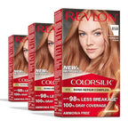 Revlon ColorSilk with Bond Repair Complex, Blonde Permanent Hair Color, 100% Gray Coverage, Ammonia Free Hair Dye, Vegan Keratin, 85B Strawberry Blonde (Pack of 3)