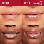 Rimmel London Stay Glossy, 450 Pink About It, Lip Gloss, Non-Sticky, Color and Shine, Up To 6-Hour Wear, Precise Applicator, 0.18oz