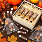 50 Sets 200 Pcs Baby Shower Hand Lotion and Lip Balm Gift Theme Baby Shower Party Favors Travel Size Hand Lotion and Lip Balm Bulk with Organza Bags Tags(Rustic Pumpkin)