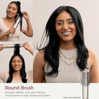 Shark FlexStyle Round Hot Air Brush Attachment for Blow Dryers, Hair Styling Tool for Straight, Wavy, Curly, and Coily Hair, Stone