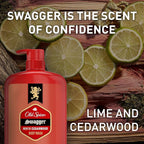 Old Spice Body Wash for Men, 24/7 Shower Fresh with Lasting Scent, Red Collection, Swagger with Cedarwood Scent, 33.4 fl oz (Pack of 4)