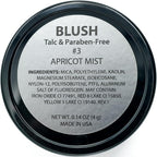 Apricot Mist Vegan Blush Pressed Cheek Color Powder, Talc & Paraben Free, No Animal Testing & Cruelty Free