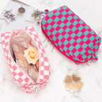Pazimiik checkered makeup bag for