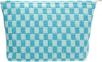 Pazimiik knitted checkered makeup bag