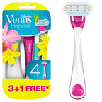 Gillette Venus Tropical Disposable Razors for Women, 3+1 Count, Designed for a Smooth Shave, Tropical Fragrance Scented Handles (Pack of 2)