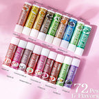72 Pcs Lip Balm Bulk with Vitamin Assorted Flavored Lip Moisturizer Treatment Natural Ingredients Moisturizing Soothing Chapped Lips