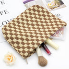 Pazimiik knitted checkered makeup bag