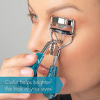 TRIM Azure Collection Eyelash Curler – Curls Quickly and Easily for Longer-Looking Lashes – Smooth Opening and Closing Action – Easy-to-Grip Handles – Eye Pads are Gentle on Lids While Curling
