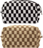 Pazimiik checkered makeup bag for