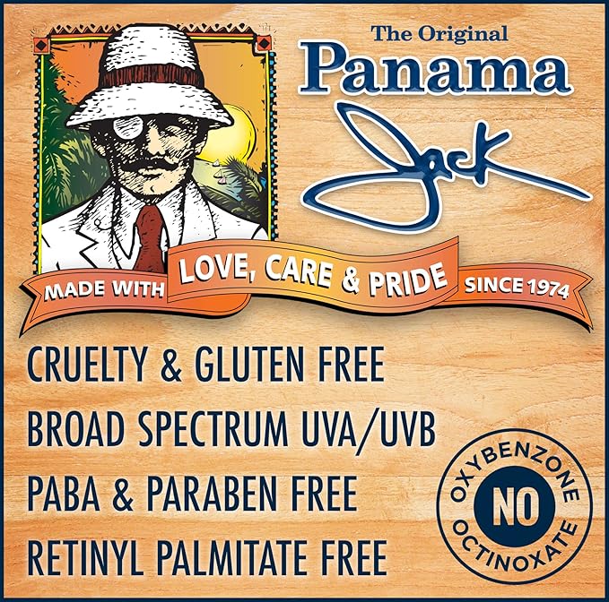 Panama Jack Sunscreen Suntan Lotion - SPF 15, Broad Spectrum UVA/UVB Protection, PABA, Paraben, Gluten & Cruelty Free, Water Resistant (80 Minutes), 6 FL OZ
