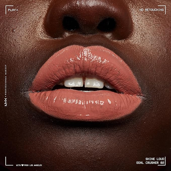 NYX PROFESSIONAL MAKEUP Shine Loud, Long-Lasting Liquid Lipstick with Clear Lip Gloss - Goal Crusher (Mid-Tone Beige)