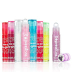Expressions 8pc Roller-Ball Glitter Lip Gloss Set, 8 Assorted Fruit Flavored Roll On Rollerball Lip Gloss for Kids, Safe, Non Toxic Kids Makeup Set