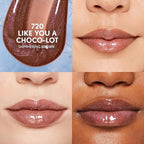 COVERGIRL Clean Fresh Yummy Plumper Lip Gloss, 720 Like You A Choco-Lot, Shiny, Vegan Formula, Easy to Apply, Minty Flavor, 0.33oz