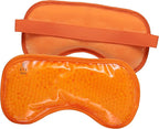 Plush Gel Eye Mask for Puffy Eyes, Orange - Cold Eye mask to Treat Dark Circles, Sinuses, Dry Eyes, and for Allergy Relief - Microwave Safe for Heat Therapy