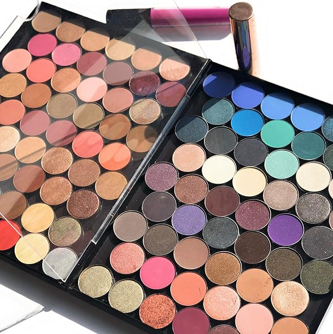 The Adept Palette in Singularity Black - Double Sided Magnetic Empty Palette with Divider, Holds Over 100 Single Round Standard Sized Eyeshadow Pans, Hardshell Case