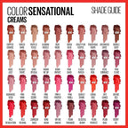 Maybelline Color Sensational Lipstick, Lip Makeup, Cream Finish, Hydrating Lipstick, Nude, Pink, Red, Plum Lip Color, On Fire Red, 0.15 oz; (Packaging May Vary)
