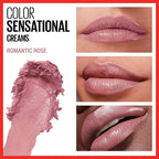 Maybelline Color Sensational Lipstick, Lip Makeup, Cream Finish, Hydrating Lipstick, Romantic Rose, Pink ,1 Count
