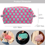 Pazimiik checkered makeup bag for