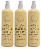 Acne Treatment Body Spray with 2% Salicylic Acid, Tea Tree Scent, for All Hair Types, Soothing and Moisturizing, 3-Pack