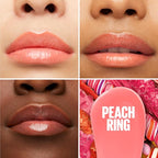 Maybelline New York Lifter Gloss Hydrating Lip Gloss with Hyaluronic Acid, Peach Ring, Sheer Peach, 1 Count