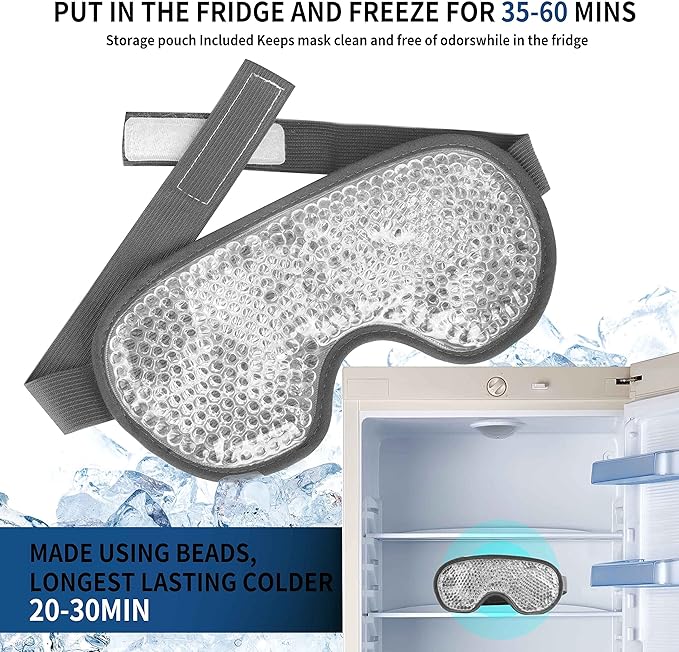 Cooling eye mask with gel