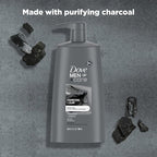 Dove Men+Care Men Shampoo For Healthy-Looking Hair Charcoal + Clay Naturally Derived Plant Based Cleansers 25.4 oz