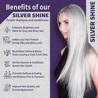 Natural Riches Radiant Silver Shine Purple Shampoo and Conditioner Set for Gray Hair - Paraben-Free and Color Safe – With Silk Proteins, Tones Dull Hair, Softens & Adds Shine - 16 fl oz