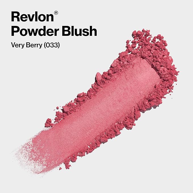Revlon Powder Blush Face Makeup, High Impact Buildable Color, Lightweight & Smooth Finish, 033 Very Berry, 0.17 oz