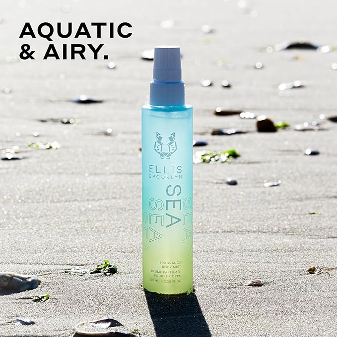 Ellis Brooklyn SEA Hair And Body Fragrance Mist - Aquatic Citrus Perfume with Lemon Sfuma, Pineapple Leaves, & Tonka Bean, Vegan Perfume Mist, Made In The USA, 50ml 1.7 Fl Oz