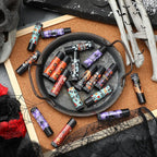 48 Pcs Halloween Spooky Lip Balm Gifts Bulk Black Lip Moisturizers Makeup Lipstick Ghost Spiderweb Skull Bat, Honey Flavor for Halloween Party Treat Bag Stuffers Women Men Adults