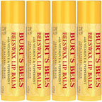Burt's Bees Lip Balm - Original Beeswax, Lip Moisturizer With Responsibly Sourced Beeswax, Tint-Free, Natural Origin Conditioning Lip Treatment, 4 Tubes, 0.15 oz.