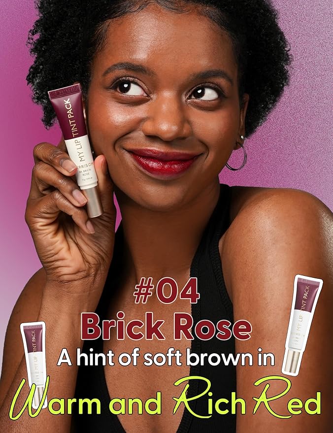 Lip My Tint Pack - Long Lasting Lip Stain Marker, Waterproof Lipstick (04. Brick Rose, 0.50 Fl Oz)