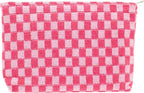 Pazimiik knit checkered makeup bag