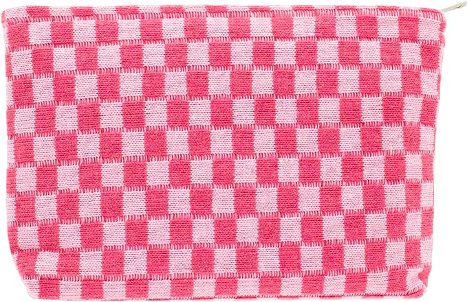 Pazimiik knit checkered makeup bag
