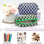 Pazimiik checkered makeup bag for