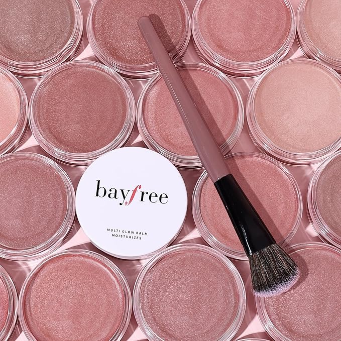 Multi Cream Blush & Blush Brush Set, Korean Makeup Blush for Cheeks, Multi-Use Face Balm, Lightweight & Hydrating, Blendable Color, Non-Greasy, Soft Bristles for Radiant Finish (Nude Gardenia)