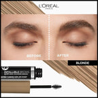 L'Oreal Paris Infallible Volumizing 24H Wear Brow Mascara, Long Lasting Eyebrow Makeup for 2X Fuller Eyebrows, 7.0 Blonde, 0.13 Fl Oz