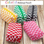 Pazimiik checkered makeup bag for