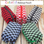Pazimiik checkered makeup bag for