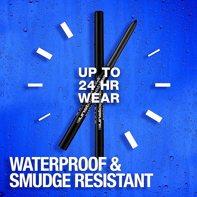 Maybelline Unstoppable Waterproof Mechanical Black Eyeliner Pencil, Easy to Apply, Smooth Glide, Up to 24 Hour Wear, Onyx