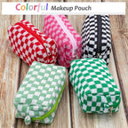 Pazimiik checkered makeup bag for
