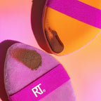 Real Techniques Miracle 2-In-1 Powder Puff + Travel Case, Dual-Sided Makeup Blending Puff, Elastic Band, Precision Makeup Sponge & Powder Puff, For Liquid, Cream & Powders, Travel Case, 2 Count