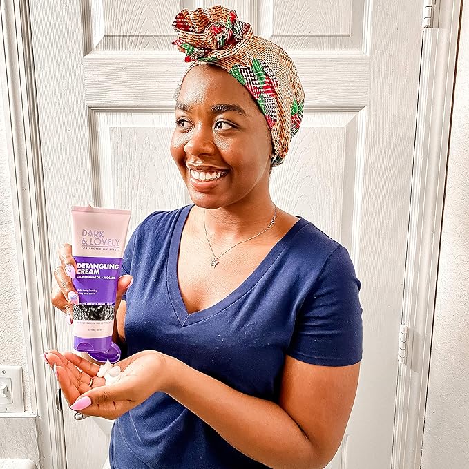 SoftSheen-Carson Dark&Lovely Detangling Cream, 6.8 Fl Oz - For Protective Styles, With Peppermint&Avocado Oil for Braids, Weaves, Wigs&Locs No Dyes, No Mineral Oil, No Petrolatum